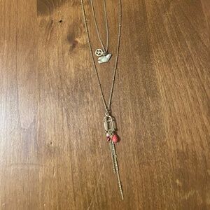 Anthropologie layered birdcage Dove necklace